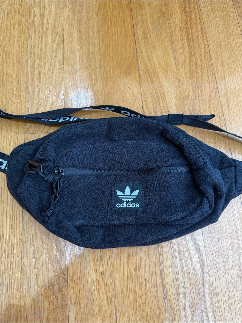 Adidas Black Terrycloth Trefoil Waist Bag